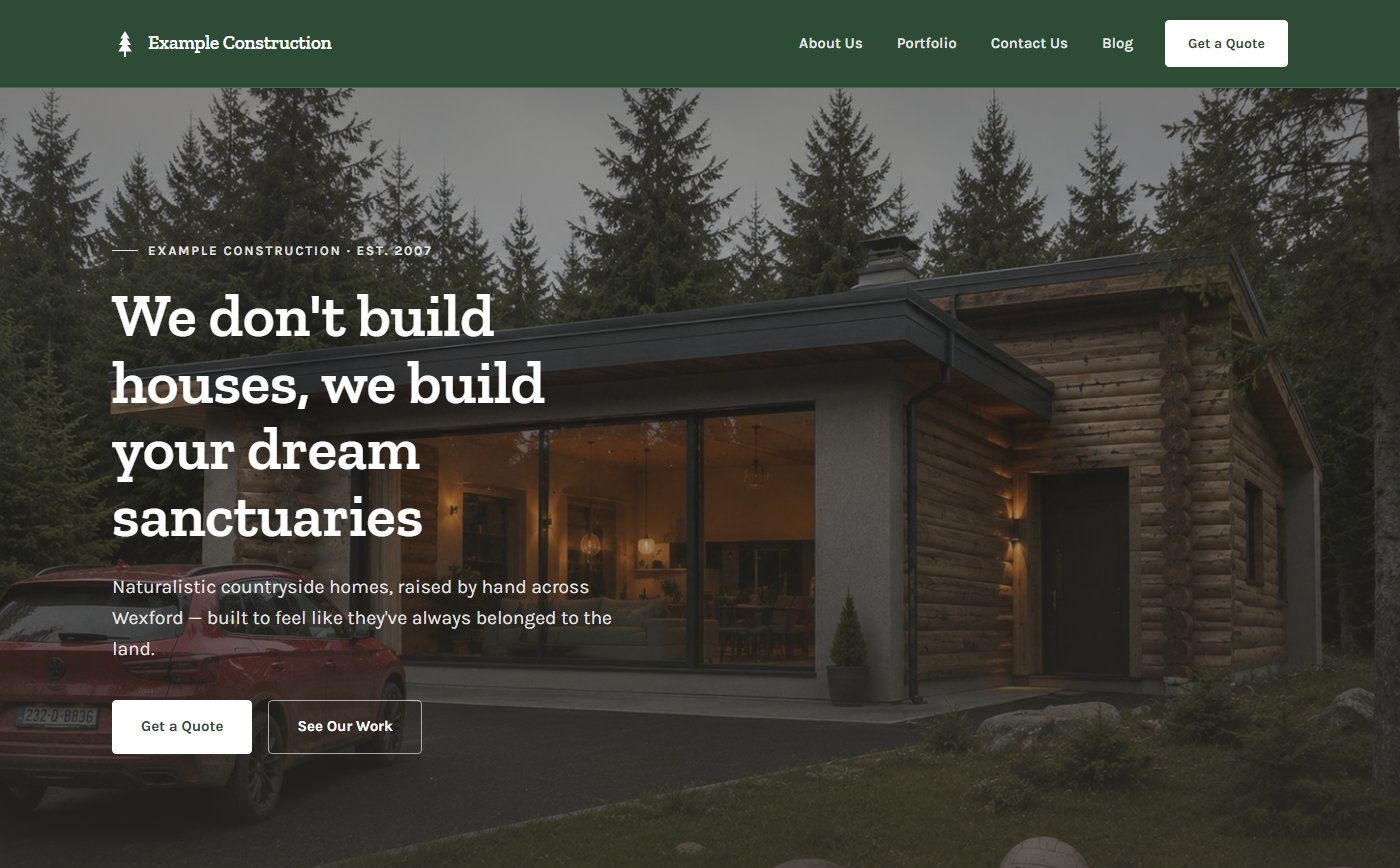Example Construction website